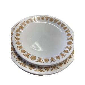12 Piece Set Corelle Butterfly Gold 6 Dinner & 6 Luncheon Salad Plates Preowned